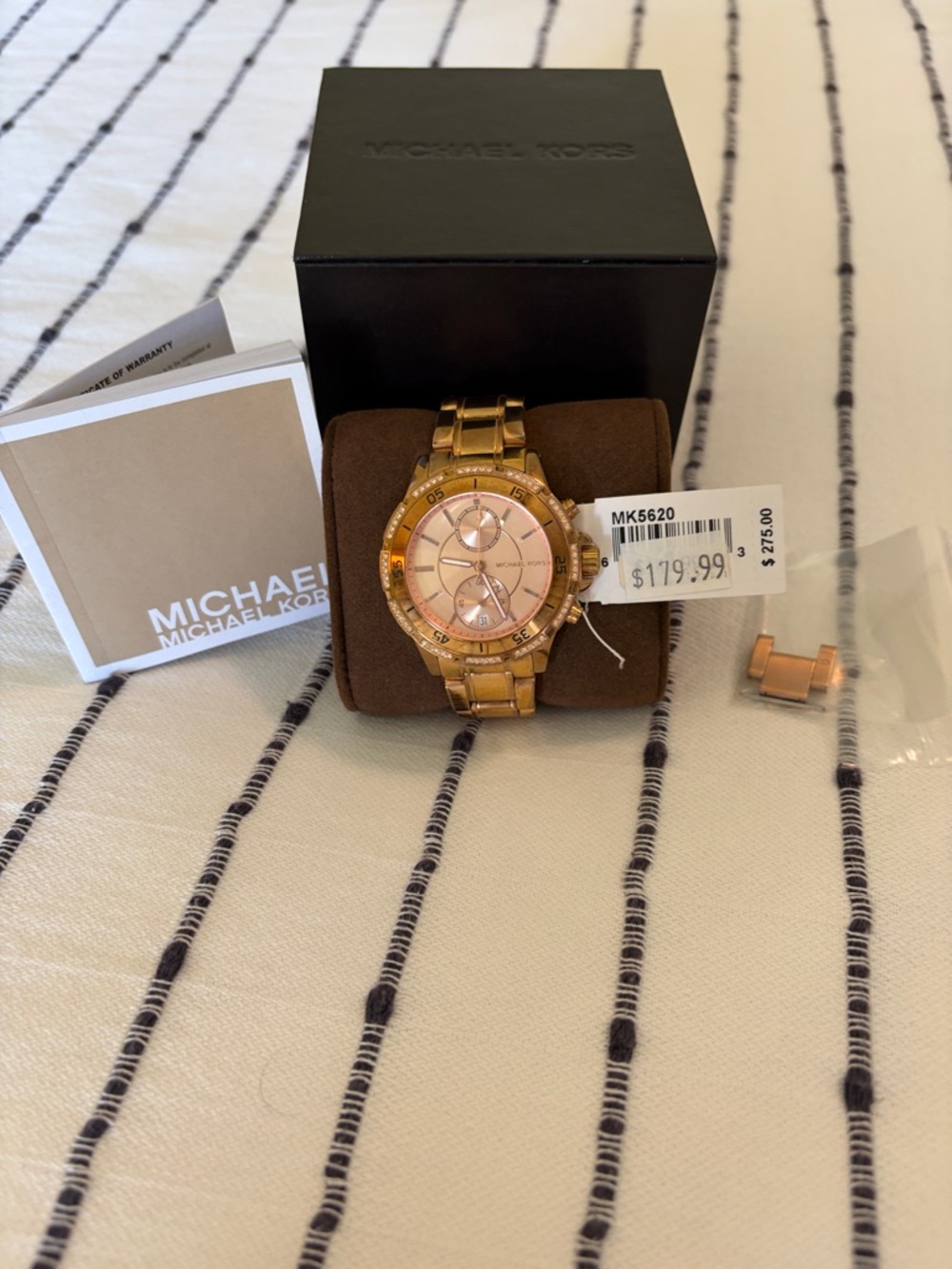 Michael Kors Rose Gold Men's Chronograph Watch with Pink Dial